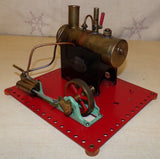 Circa 1940's Flatbase Mamod SE2 Live Steam Engine & Wick Burner